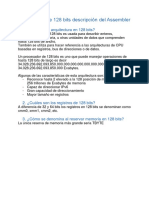 Arquitectura 128 bits Assembler descripción