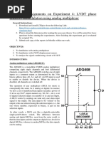 Laboratory Assignments On Experiment 4: LVDT Phase Sensitive Demodulation Using Analog Multiplexer