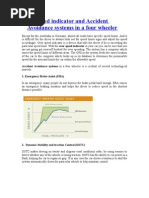 Over speed indicator and Accident Avoidance systems in a four wheeler