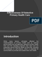 Effectiveness of Selective Primary Health Care