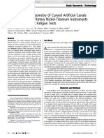 Influence of The Geometry of Curved Artificial Canals On The Fracture of Rotary Nickel-Titanium Instruments Subjected To Cyclic Fatigue Tests