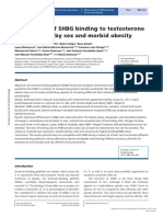 (1479683X - European Journal of Endocrinology) Modulation of SHBG Binding To Testosterone and Estradiol by Sex and Morbid Obesity