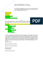 A1 CSE1007 Java Programming CAT-1 Answer Key