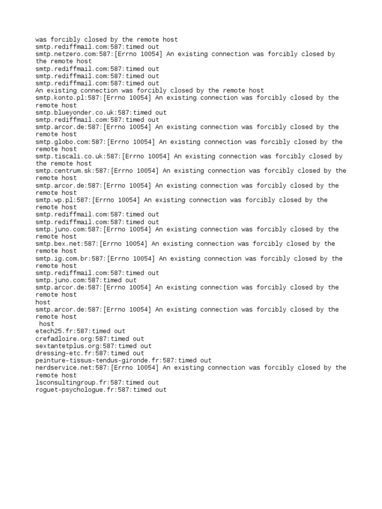 SMTP Connection Timeout Errors | PDF