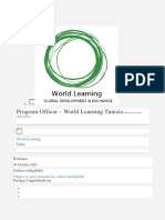 Program Officer - World Learning Tunisia - Jamaity