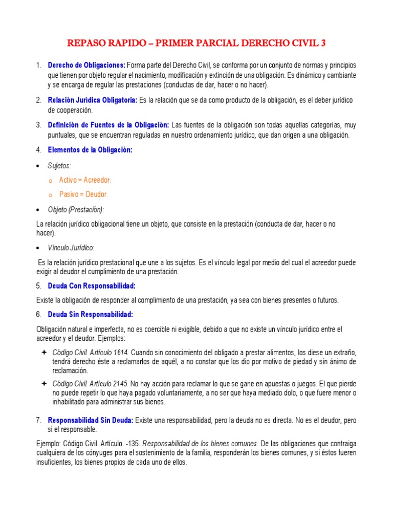 Clases de Obligaciones en Derecho Civil | PDF | Pagos | Justicia