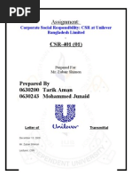 Assignment:: Corporate Social Responsibility: CSR at Unilever Bangladesh Limited