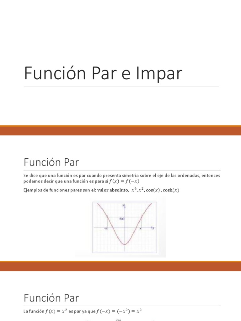 Funciones Par e Impar: Definición y Ejemplos | PDF | Métodos y ...