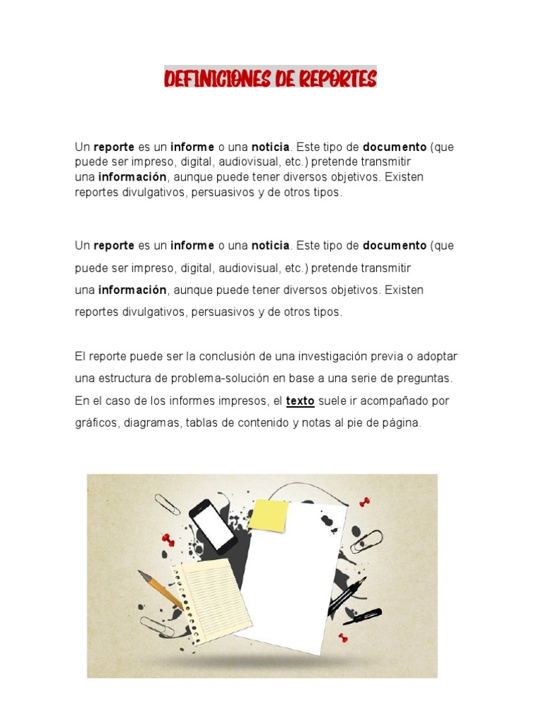 Definiciones de Reportes | PDF | Informática | Bases de datos