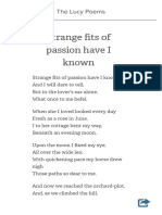 The Lucy Poems Full Text - Strange Fits of Passion Have I Known - Owl Eyes