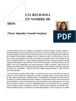 LA VIOLENCIA RELIGIOSA NO REPRESENTA A DIOS