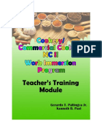 Cookery-Commercial Cooking NC II Work Immersion Program Teacher's Training Module