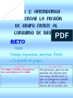 SESIÓN 2 Aprendemos a Enfrentar La Presión de Grupo Frente Al Consumo de Drogas