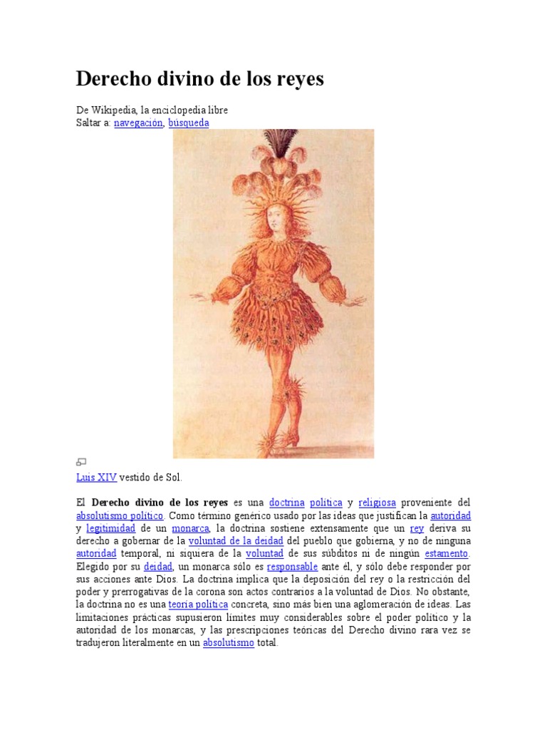 Derecho Divino de Los Reyes | PDF