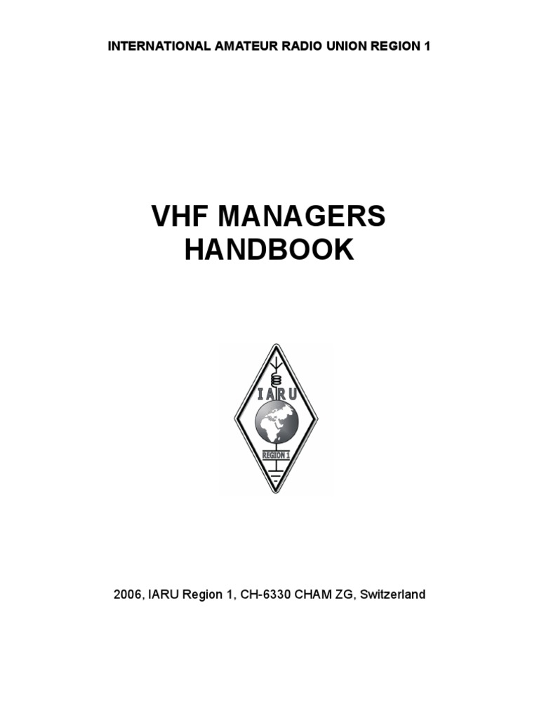 VHF Handbook V5 21 PDF Radio Spectrum Very High Frequency