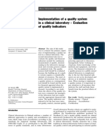 Implementation of A Quality System in A Clinical Laboratory of Quality Indicators