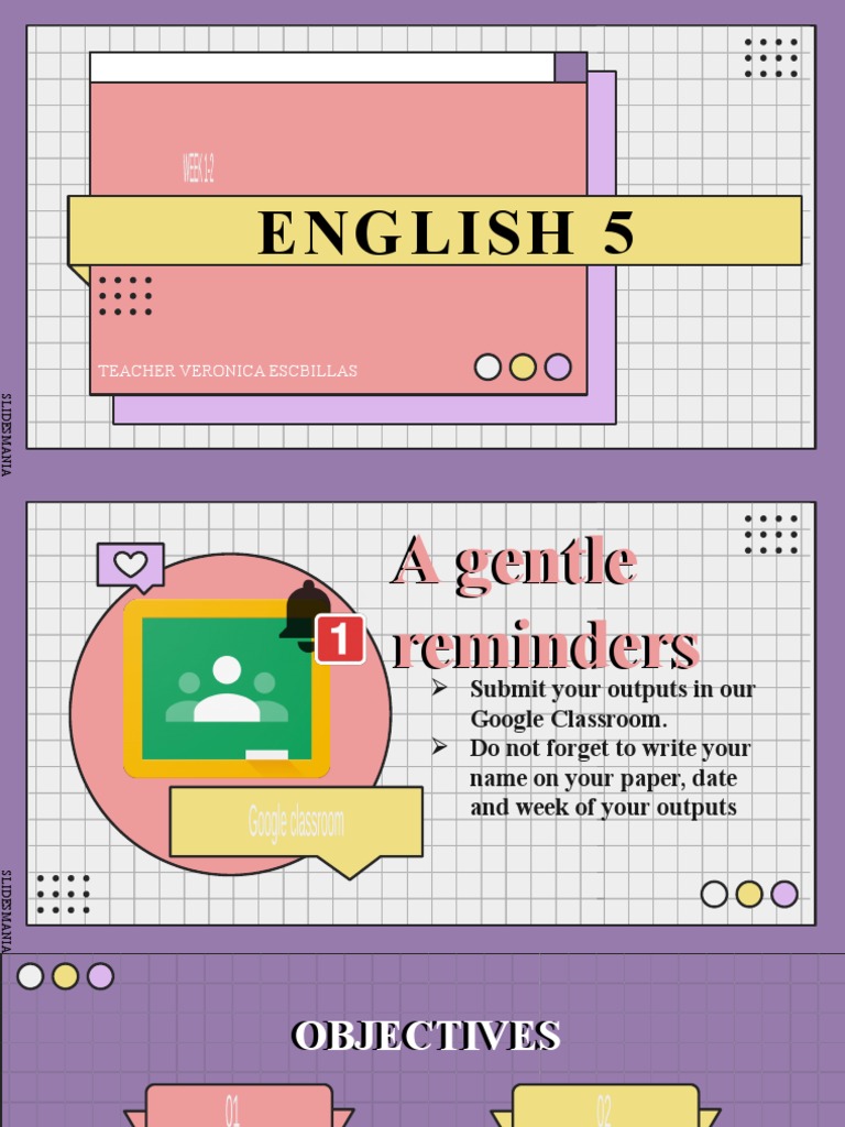 Lesson 1-2 - Week 2 - English 5 | PDF | Word | Noun