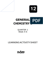 General Chemistry 2: Learning Activity Sheet
