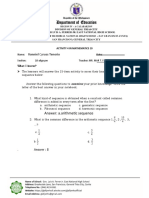 Ronniel Cyruss Tenorio: Answer: A.arithmetic Sequence