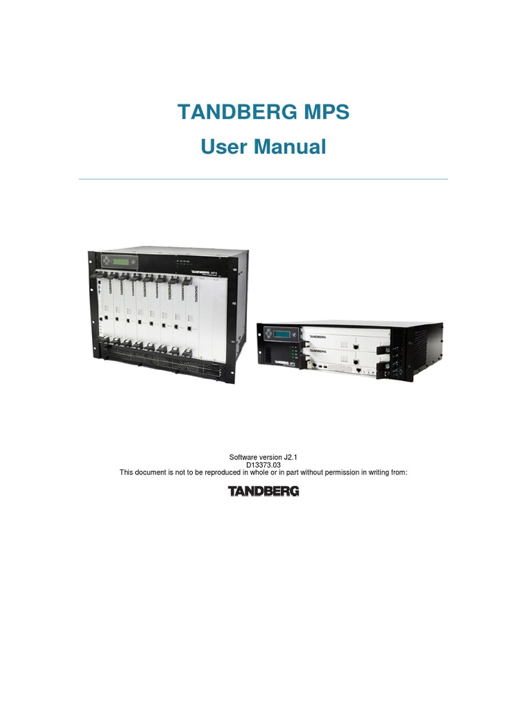 Tandberg Mps User Manual | PDF | Ip Address | Electrical Connector