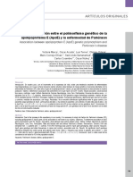 2013 Asociación Entre El Polimorfismo Genético de La Apolipoproteína E (ApoE) y La Enfermedad de Parkinson