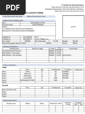 EMPLOYMENT APPLICATION HMC