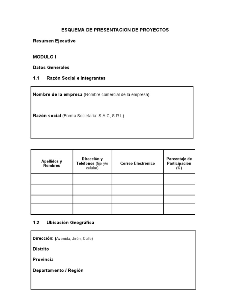 Esquema de Proyecto Productivo | PDF | Producto (Negocio ...