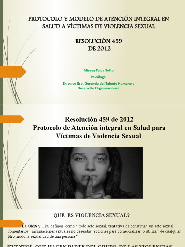 Presentación Protocolo y Atencion A Victimas de Violencia Sexual 1 4 ...
