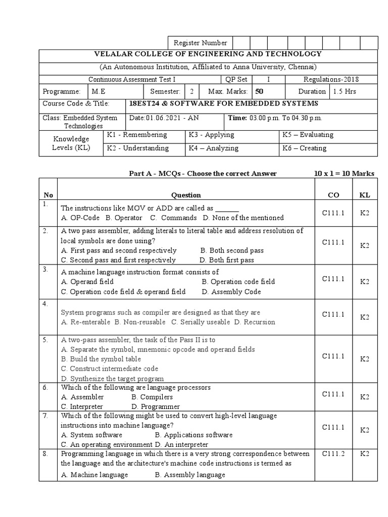 Velalar college of engineering and technology 18est24 software for