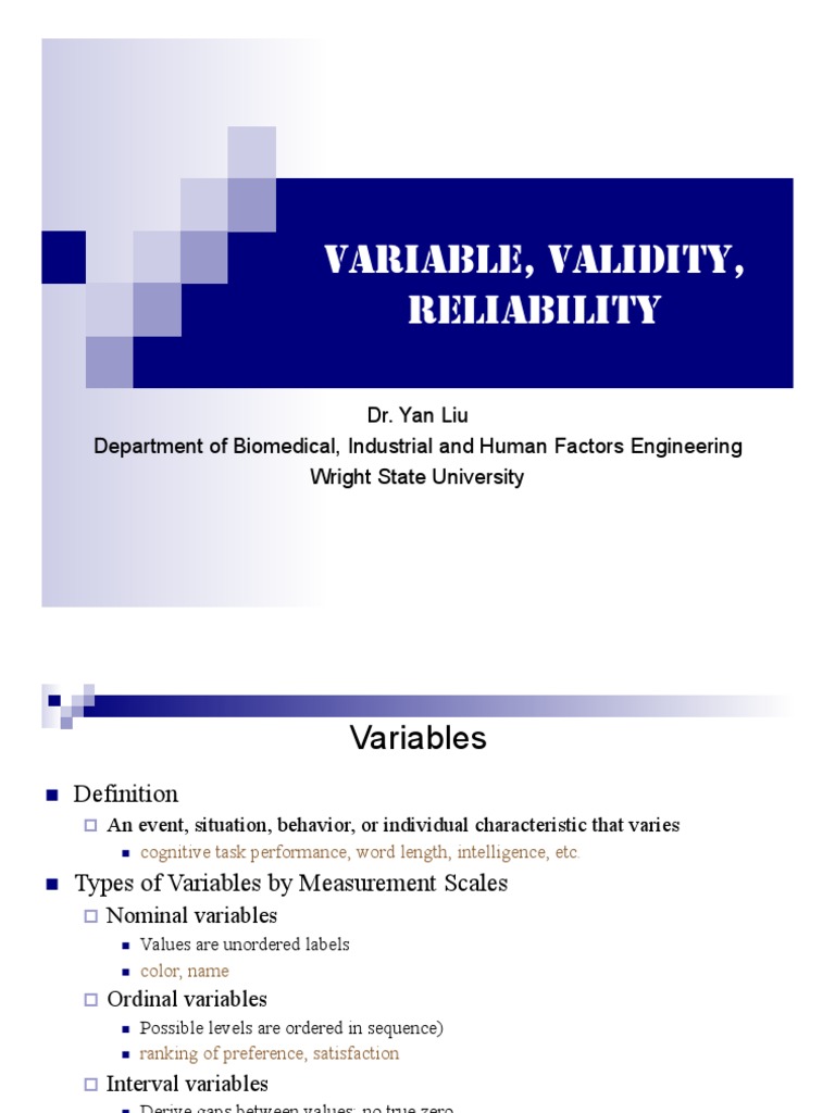 Importance of Reliable Measures in Research | PDF | Validity ...