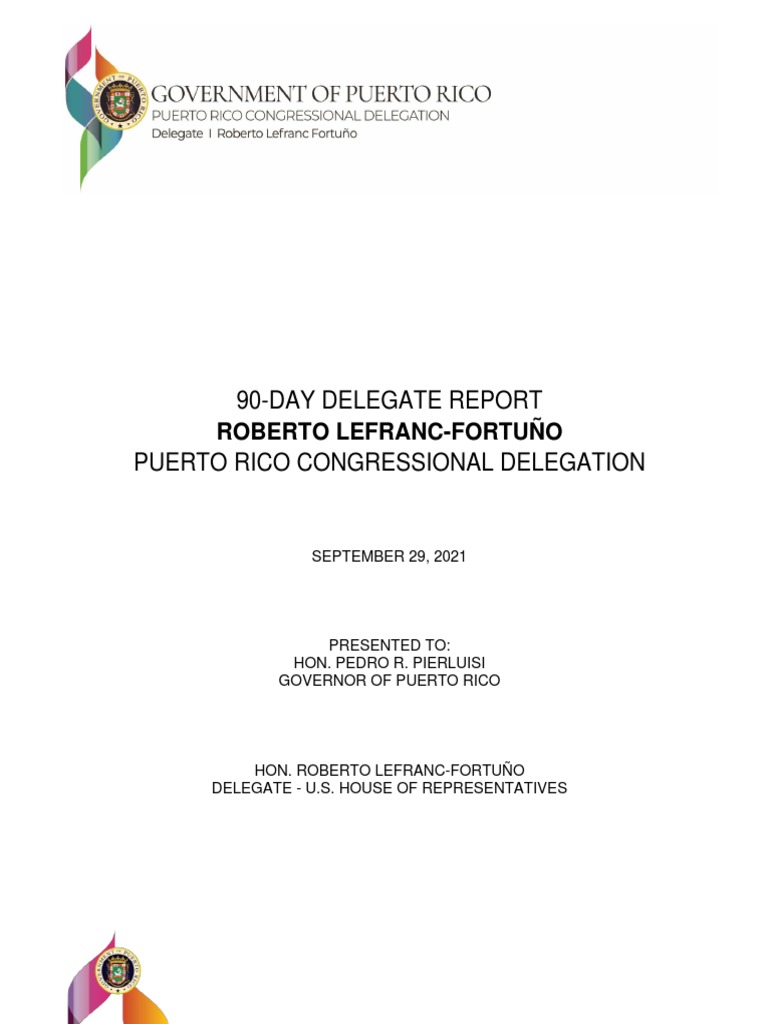 Puerto Rico 90-Day Delegate Report | PDF | United States House Of ...