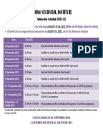 ISI Admission Schedule 2021