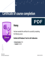 Certificate of Course Completion: Henny Henny