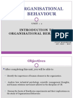 OB 1 Historical Evolution of Organisational Behaviour