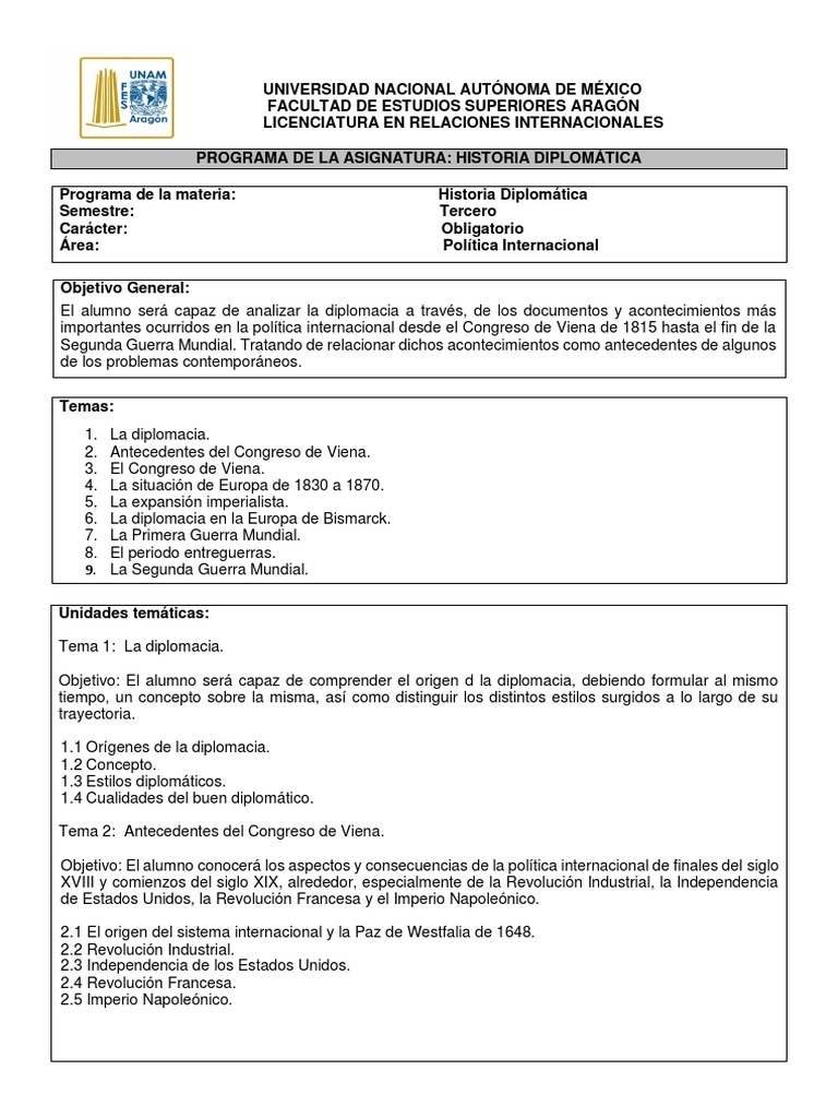 Historia Diplomática: Claves del Siglo XIX-XX | PDF | Diplomacia ...