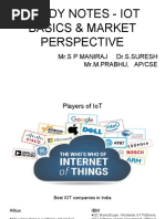 Study Notes - Iot Basics & Market Perspective: MR.S P Maniraj Dr.S.Suresh Mr.M.Prabhu, Ap/Cse