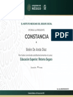 Constancia Educaciòn Supperior, Retorno Seguro