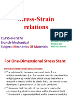 Stress-Strain Relations: Class-Ii-Ii Sem Branch-Mechanical Subject: Echanics F Aterials