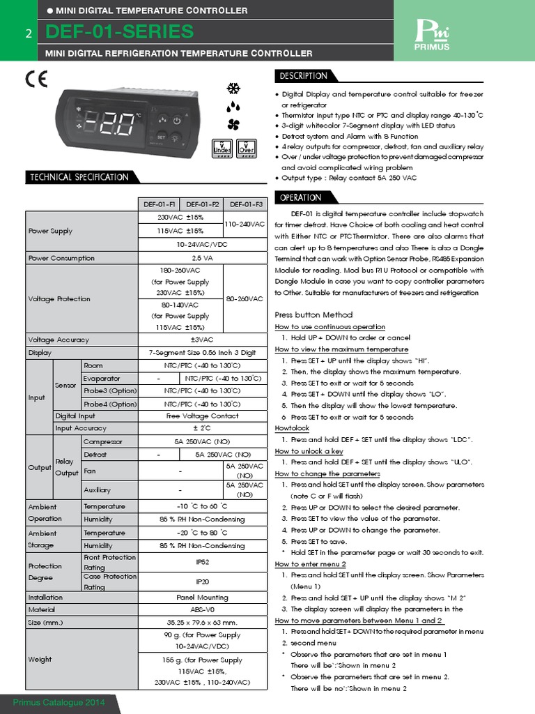 Mini Digital Temp Controller Guide | PDF | Refrigerator | Relay
