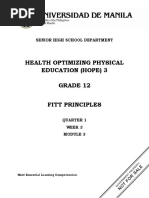 Health Optimizing Physical Education (Hope) 3 Grade 12 Fitt Principles