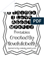 5 Things I Love About Myself Created By: Ilovelulabelly: Printables