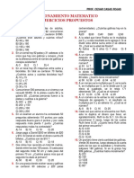 Razonamiento matemático: Ejercicios de 2do grado del CEBA