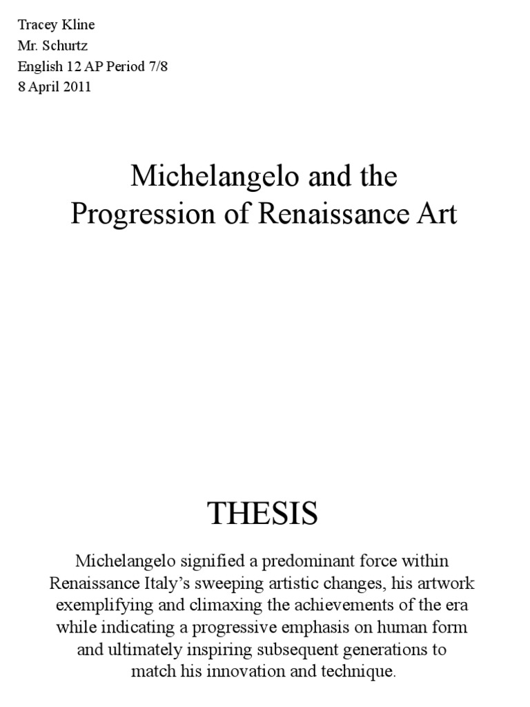 Michelangelo's Impact on Renaissance Art | PDF | Michelangelo | House ...