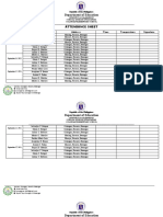 Department of Education: Attendance Sheet