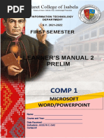 Learner'S Manual 2 Prelim: First Semester