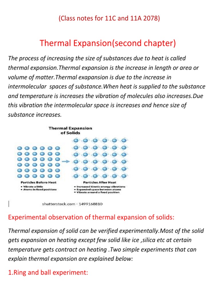 Thermal Expansion Notes (11C and 11A 2078 | PDF | Thermal Expansion ...