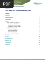 The Community in Various Perspectives: Lesson 1.2