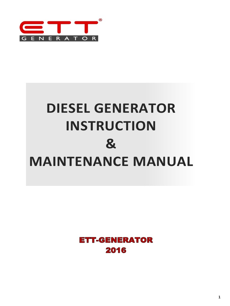 Diesel Generator Operation Manual | PDF | Electric Generator | Mains ...