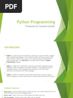 Python Programming: Powered by Ganesh Kavhar