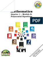Mathematics: Quarter 1 - Module 8: Polynomial Equations